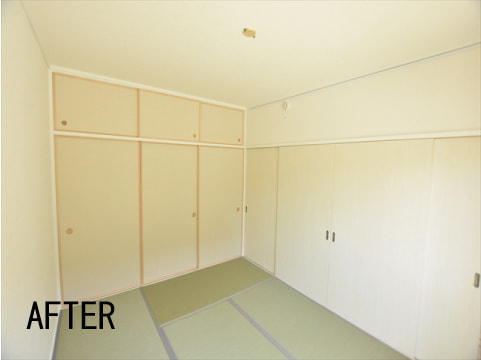 建具枠・廻り縁塗装、襖交換
